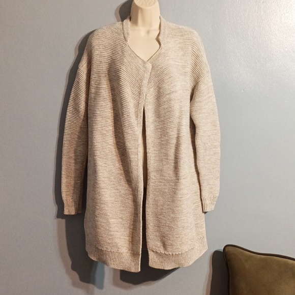 Gap women's size medium long tan with white blends cardigan - Picture 7 of 17